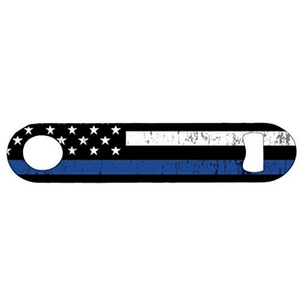 Personalized Bottle Opener Gift For Him American Police Flag Thin Blue Line Keychain Beer Opener Key chain Bottle Opener